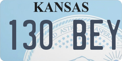 KS license plate 130BEY