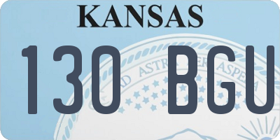 KS license plate 130BGU