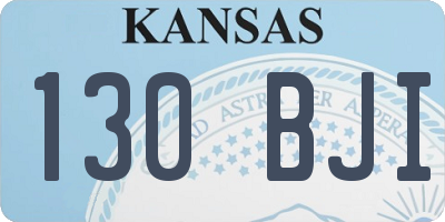 KS license plate 130BJI