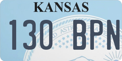 KS license plate 130BPN