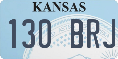 KS license plate 130BRJ