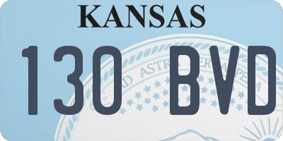 KS license plate 130BVD