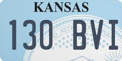 KS license plate 130BVI