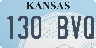 KS license plate 130BVQ
