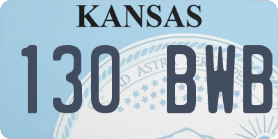KS license plate 130BWB