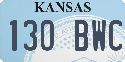KS license plate 130BWC