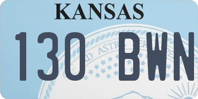 KS license plate 130BWN