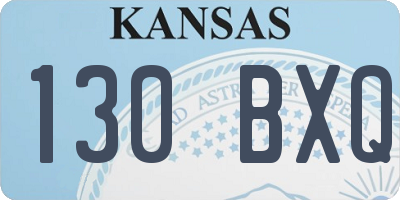 KS license plate 130BXQ
