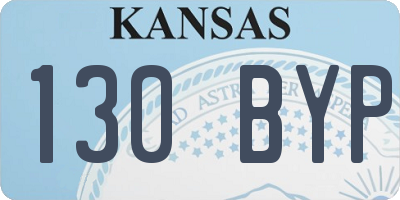 KS license plate 130BYP