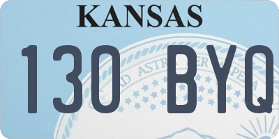KS license plate 130BYQ