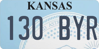 KS license plate 130BYR