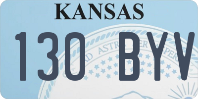 KS license plate 130BYV