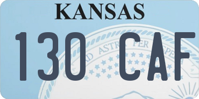 KS license plate 130CAF