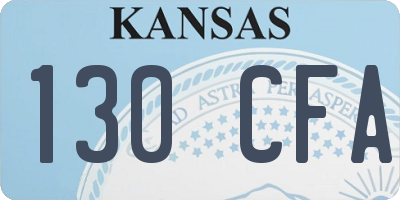 KS license plate 130CFA