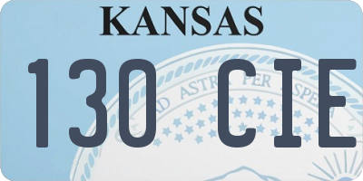 KS license plate 130CIE