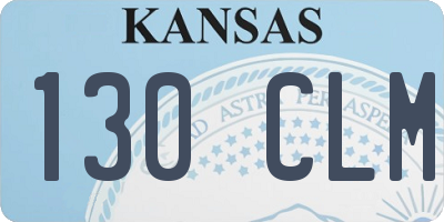 KS license plate 130CLM