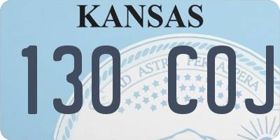 KS license plate 130COJ