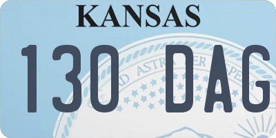 KS license plate 130DAG