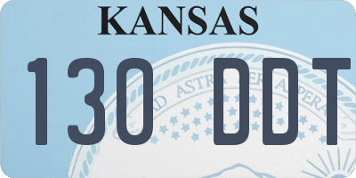 KS license plate 130DDT