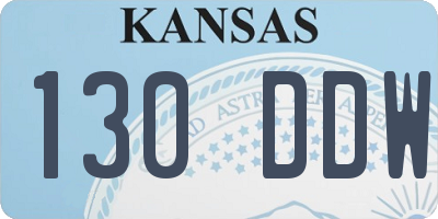 KS license plate 130DDW