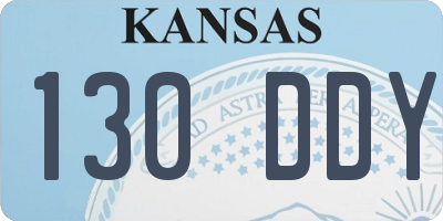 KS license plate 130DDY