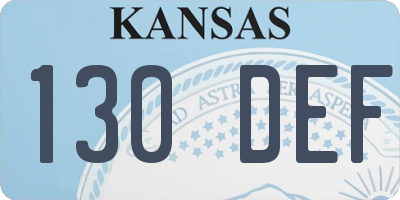 KS license plate 130DEF