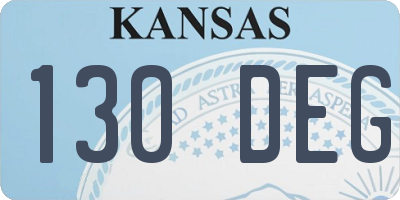 KS license plate 130DEG