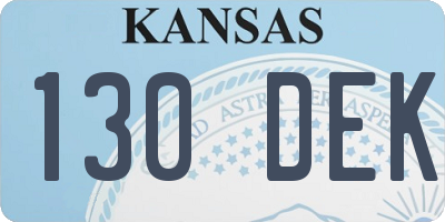 KS license plate 130DEK