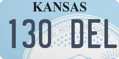 KS license plate 130DEL
