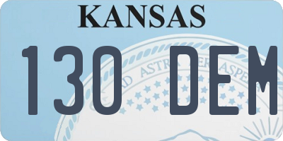 KS license plate 130DEM