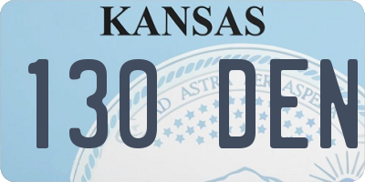 KS license plate 130DEN