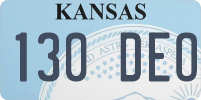 KS license plate 130DEO