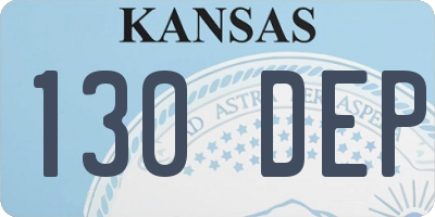 KS license plate 130DEP