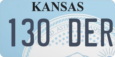 KS license plate 130DER