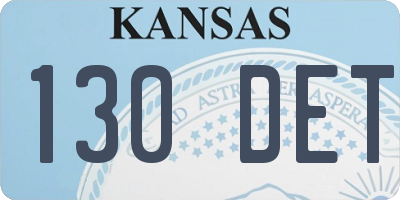 KS license plate 130DET