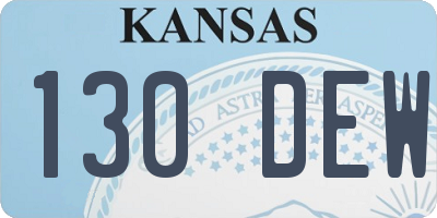 KS license plate 130DEW