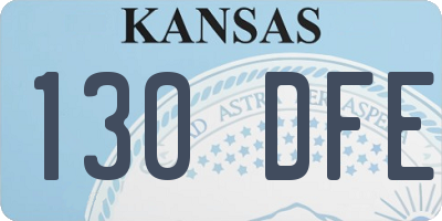 KS license plate 130DFE
