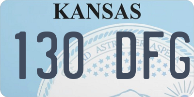 KS license plate 130DFG
