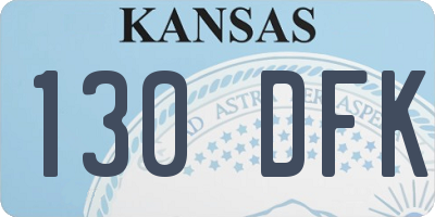 KS license plate 130DFK