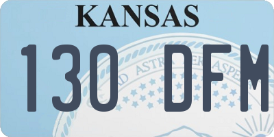 KS license plate 130DFM