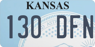 KS license plate 130DFN