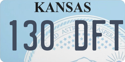KS license plate 130DFT