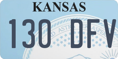 KS license plate 130DFV