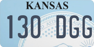 KS license plate 130DGG