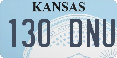 KS license plate 130DNU
