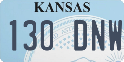 KS license plate 130DNW