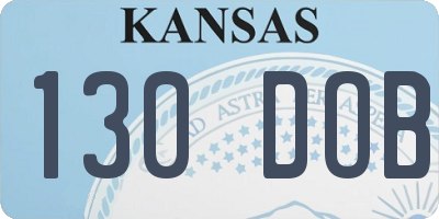 KS license plate 130DOB