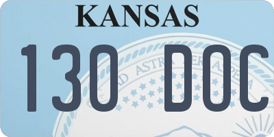 KS license plate 130DOC