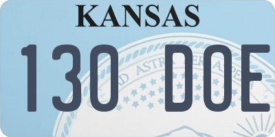 KS license plate 130DOE