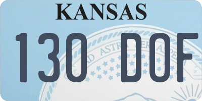 KS license plate 130DOF